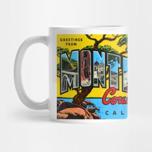 Greetings from Monterey County, California - Vintage Large Letter Postcard Mug